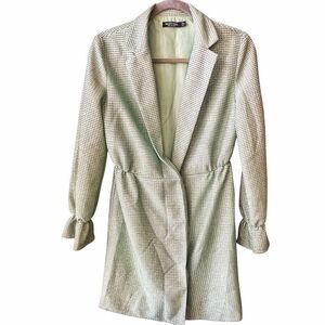 Nasty Gal Metallic Mint Green Glitter Fairycore Festival Jacket Size Medium